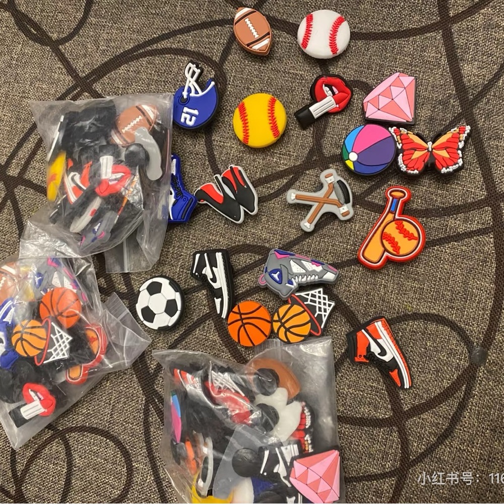 Assorted Sports and Fun Shoe Charms